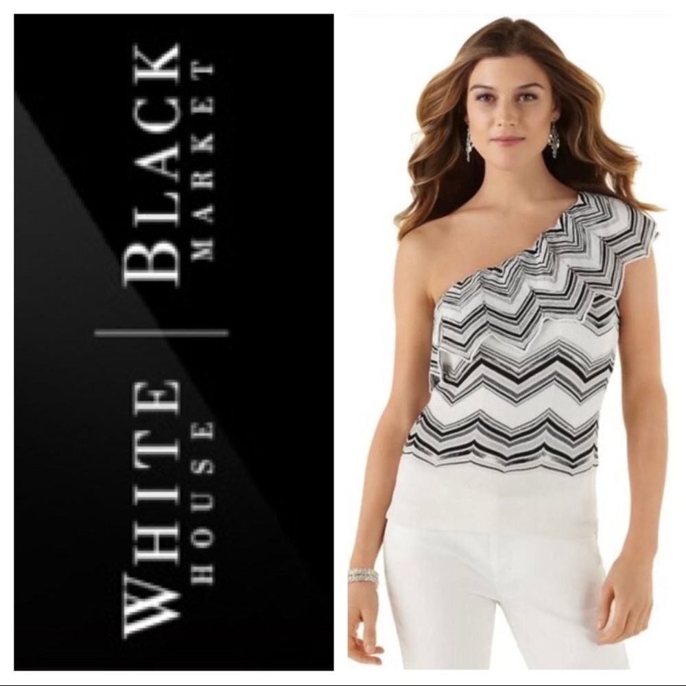 Striking WHBM One Shoulder Sweater